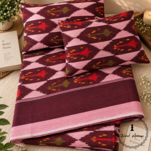 Pochampally Cotton Ikkat Double Bed Bedsheet