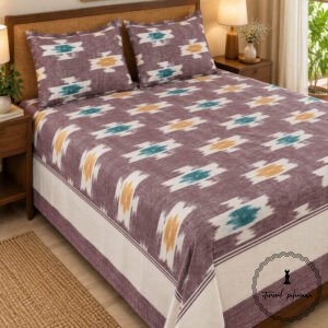 Pochampally Cotton Ikkat Double Bed Bedsheet