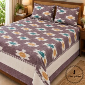 Pochampally Cotton Ikkat Double Bed Bedsheet