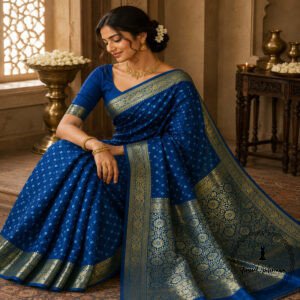 Art Silk Bandhani Saree - Authentic Tie-Dye Craftsmanship