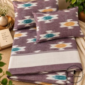 Pochampally Cotton Ikkat Double Bed Bedsheet