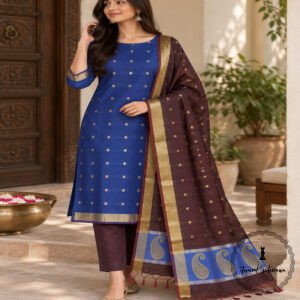 Handloom Maheshwari Cotton Silk Suit