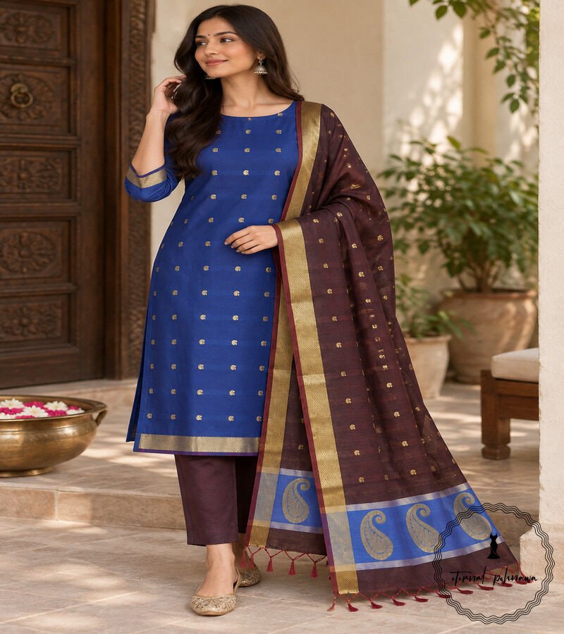 3a Handloom Maheshwari Cotton Silk Suit