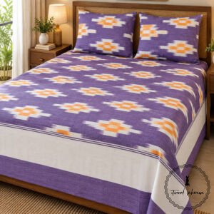Pochampally Cotton Ikkat Double Bed Bedsheet