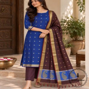 Handloom Maheshwari Cotton Silk Suit