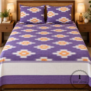 Pochampally Cotton Ikkat Double Bed Bedsheet