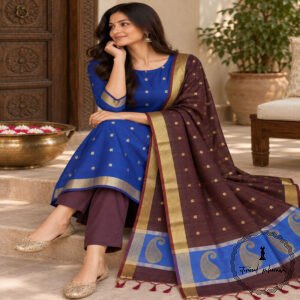 Handloom Maheshwari Cotton Silk Suit