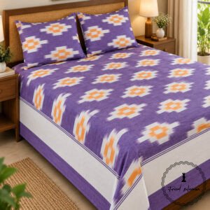 Pochampally Cotton Ikkat Double Bed Bedsheet