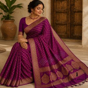 Art Silk Bandhani Saree - Authentic Tie-Dye Craftsmanship