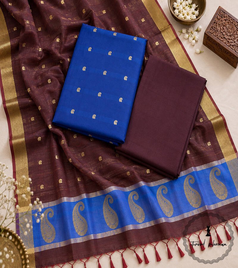 3d Handloom Maheshwari Cotton Silk Suit