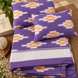 Pochampally Cotton Ikkat Double Bed Bedsheet