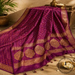 Art Silk Bandhani Saree - Authentic Tie-Dye Craftsmanship