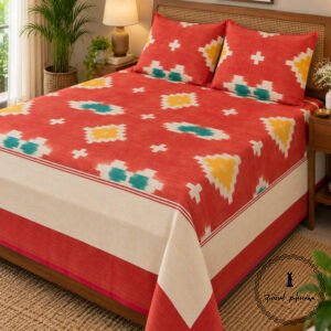 Pochampally Cotton Ikkat Double Bed Bedsheet
