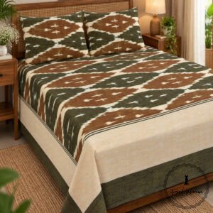 Pochampally Cotton Ikkat Double Bed Bedsheet
