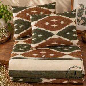 Pochampally Cotton Ikkat Double Bed Bedsheet