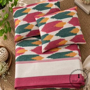 Pochampally Cotton Ikkat Double Bed Bedsheet
