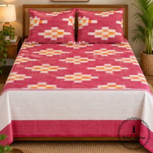 Pochampally Cotton Ikkat Double Bed Bedsheet
