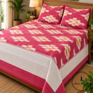 Pochampally Cotton Ikkat Double Bed Bedsheet