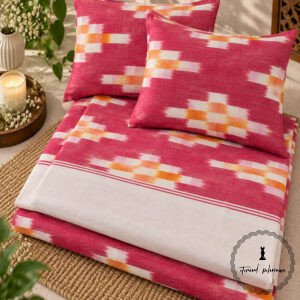 Pochampally Cotton Ikkat Double Bed Bedsheet