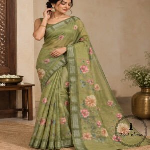 Chanderi Cotton Floral Print Saree