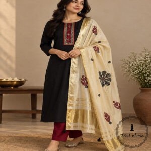 Beautiful Handcrafted Cotton Embroidered Dress Material