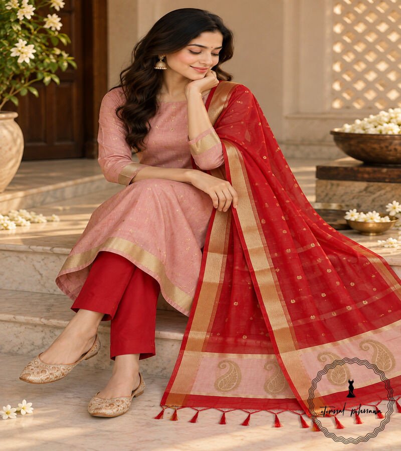 a3 Handloom Maheshwari Cotton Silk Suit
