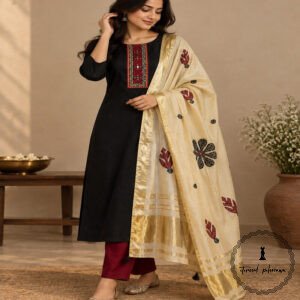 Beautiful Handcrafted Cotton Embroidered Dress Material