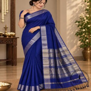 Banarasi Cotton Saree With Zari Work v