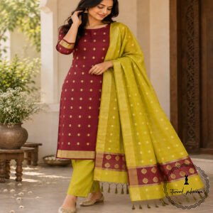 Handloom Maheshwari Cotton Silk Suit