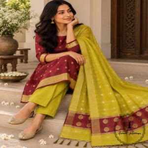 Handloom Maheshwari Cotton Silk Suit