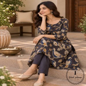 Traditional Kalamkari Handloom Kurta Fabric