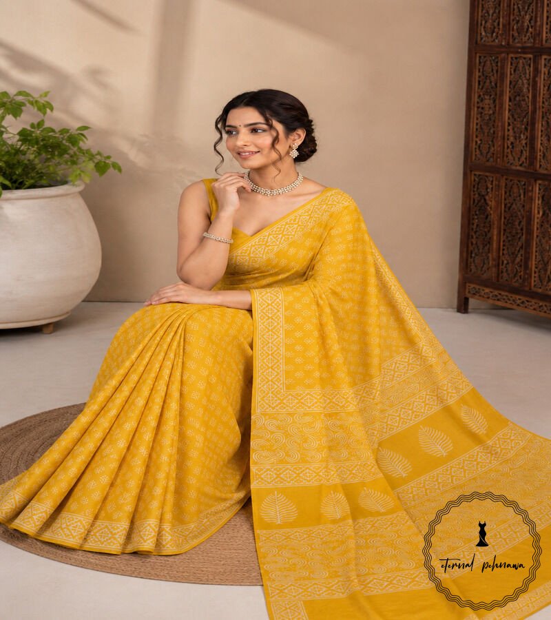 ccc Cotton Bagru Printed Saree