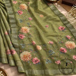 Chanderi Cotton Floral Print Saree
