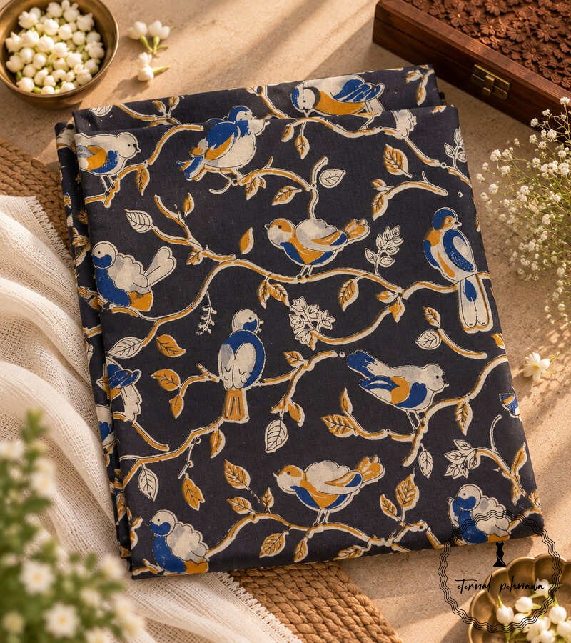 d Traditional Kalamkari Handloom Kurta Fabric