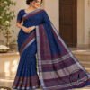 Exclusive Linen Cotton Sarees With Blouse Piece