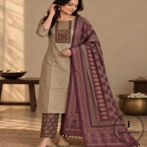 Beautiful Handcrafted Cotton Embroidered Dress Material