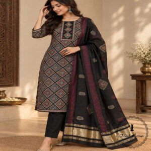 Beautiful Handcrafted Cotton Embroidered Dress Material