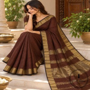 Fabric silk by cottan soft material zari tisu