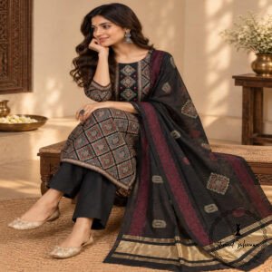 Beautiful Handcrafted Cotton Embroidered Dress Material