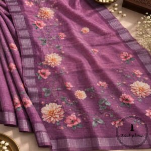 Chanderi Cotton Floral Print Saree