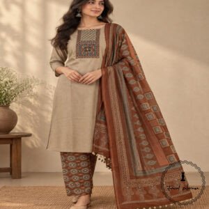 Beautiful Handcrafted Cotton Embroidered Dress Material