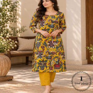 Traditional Kalamkari Handloom Kurta Fabric