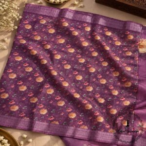 Chanderi Cotton Floral Print Saree