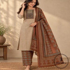 Beautiful Handcrafted Cotton Embroidered Dress Material