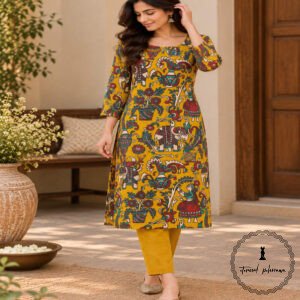 Traditional Kalamkari Handloom Kurta Fabric