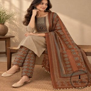 Beautiful Handcrafted Cotton Embroidered Dress Material