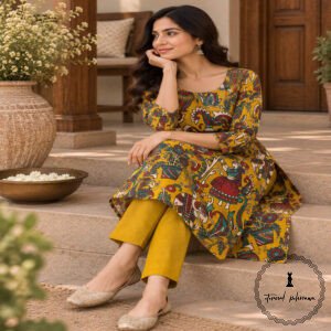 Traditional Kalamkari Handloom Kurta Fabric