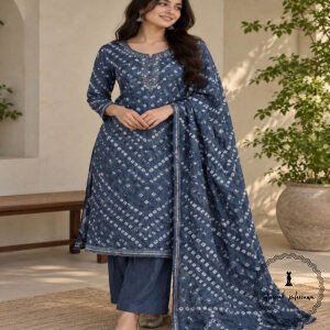 Vibrant Bandhani Embroidered Silk Suits