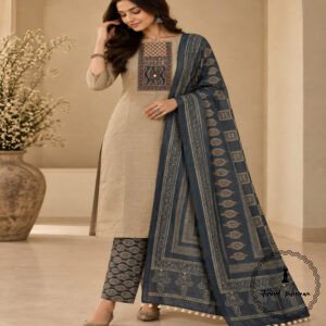 Beautiful Handcrafted Cotton Embroidered Dress Material