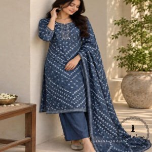 Vibrant Bandhani Embroidered Silk Suits